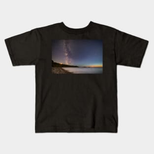 Milky Way and Moonset over Rhossili Bay Kids T-Shirt